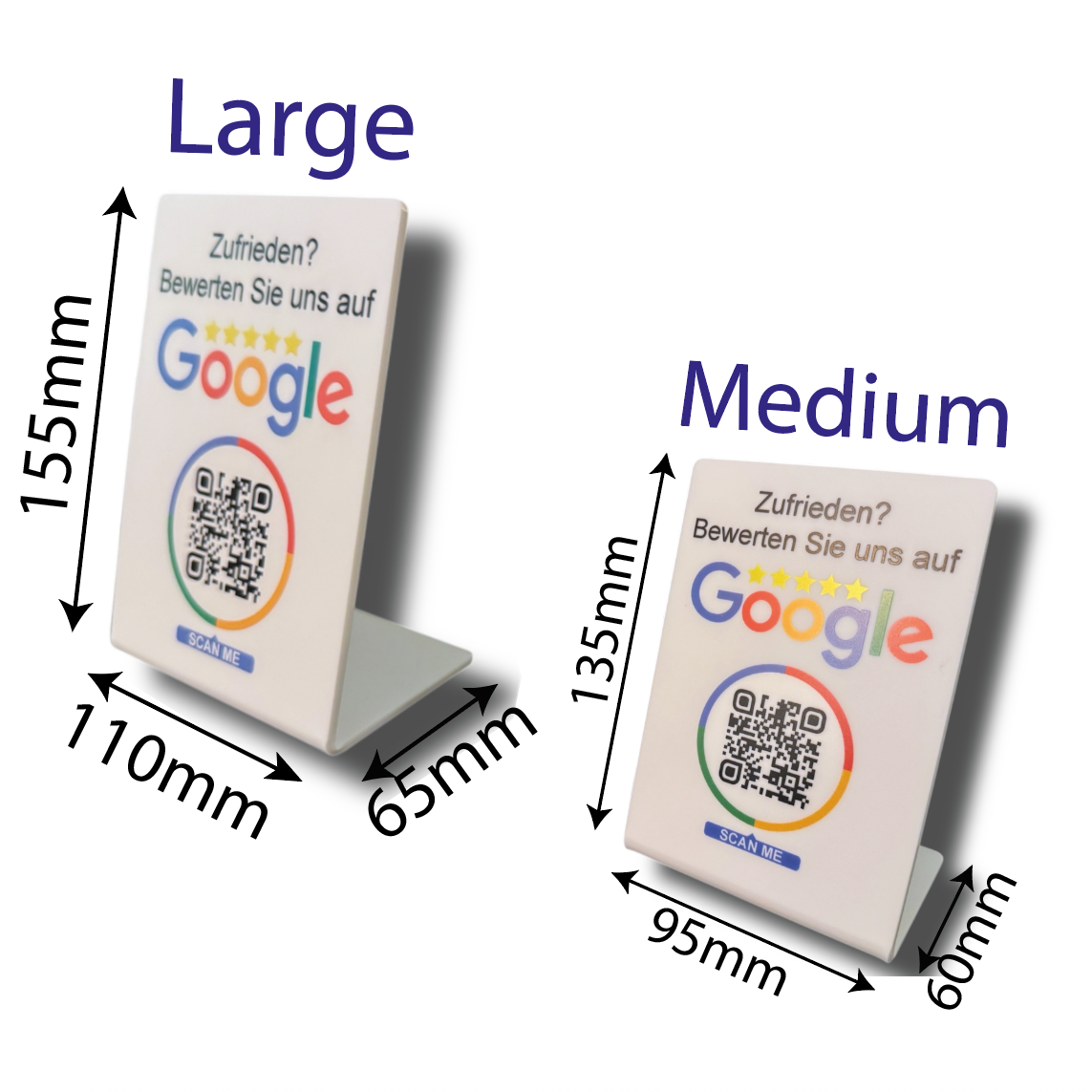 Google Bewertung Aufsteller mit QR/NFC V4