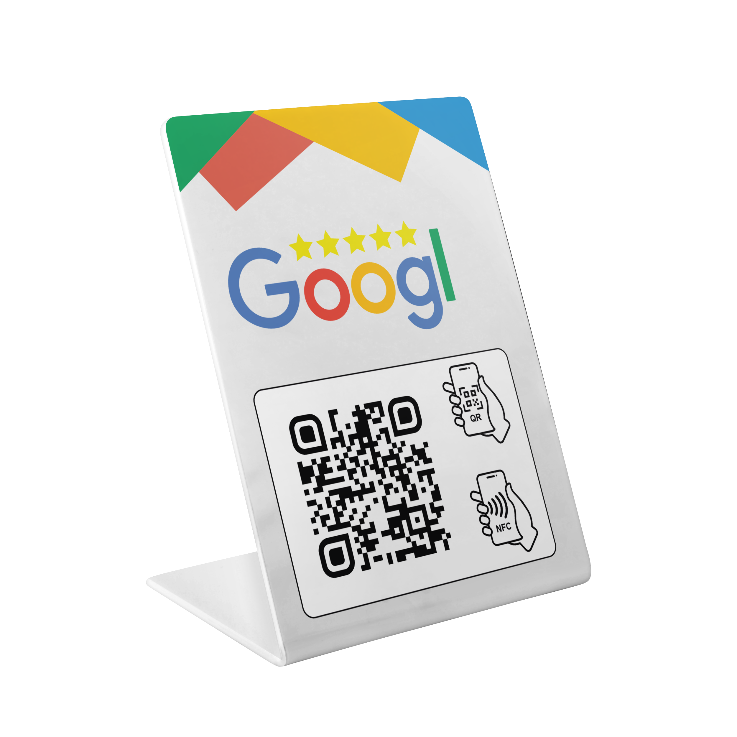 Google Bewertung Aufsteller mit QR/NFC V2