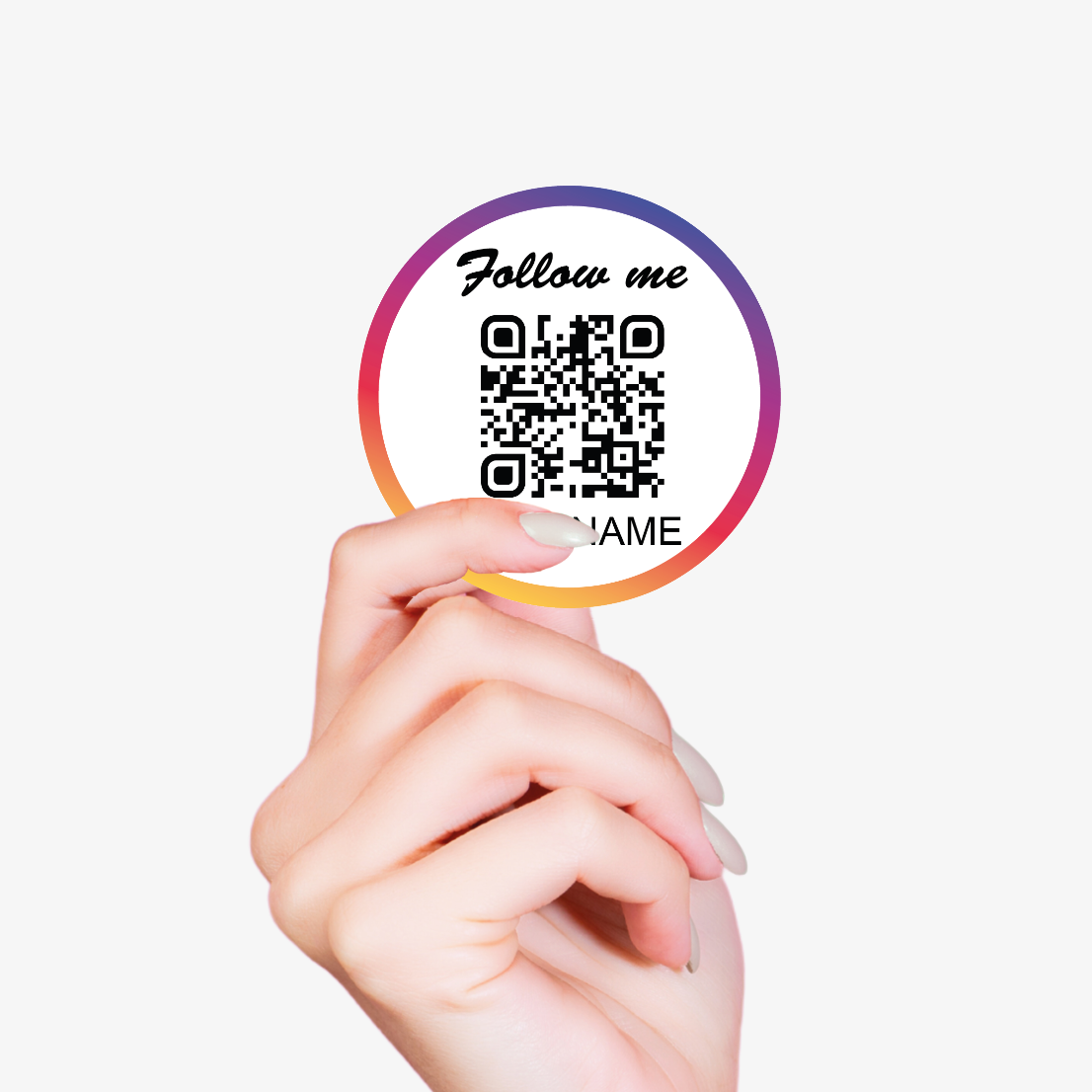 Instagram Aufkleber mit QR Code 4St 10cm Durchmesser personalisiert
