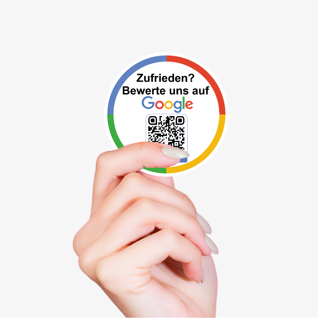 Google Bewertungs-Aufkleber QR 4er, 10 cm rund