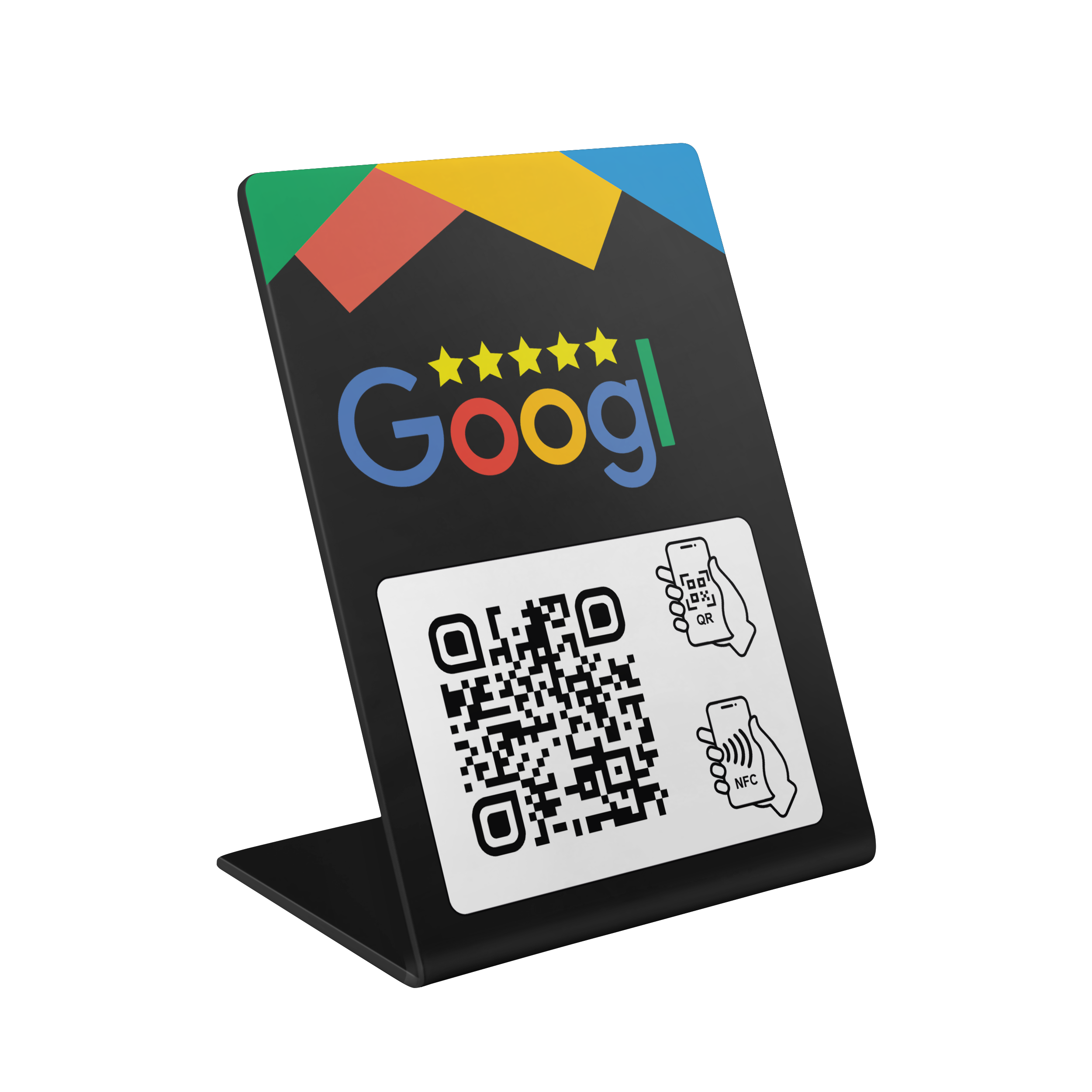 Google Bewertung Aufsteller mit QR/NFC V2
