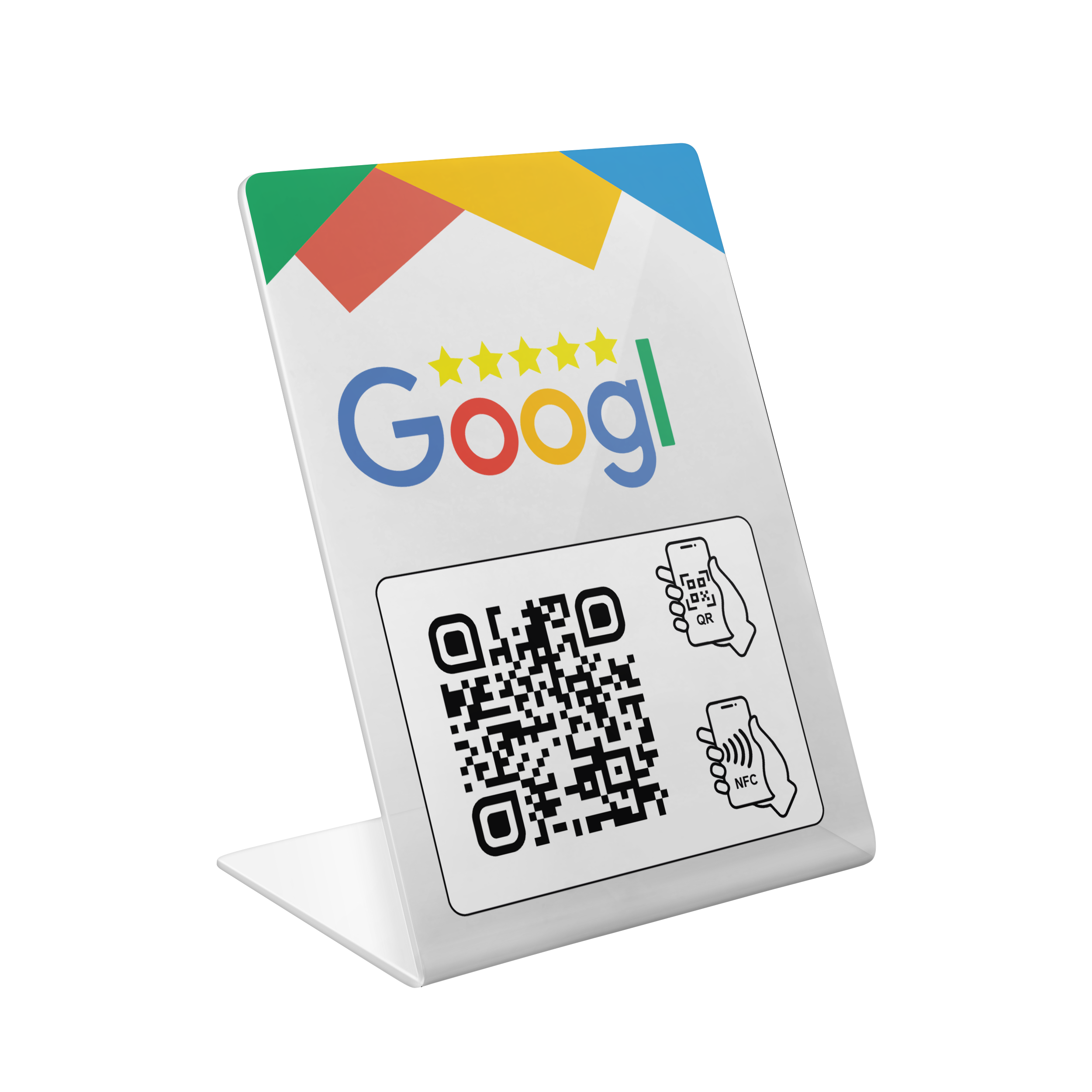 Google Bewertung Aufsteller mit QR/NFC V2