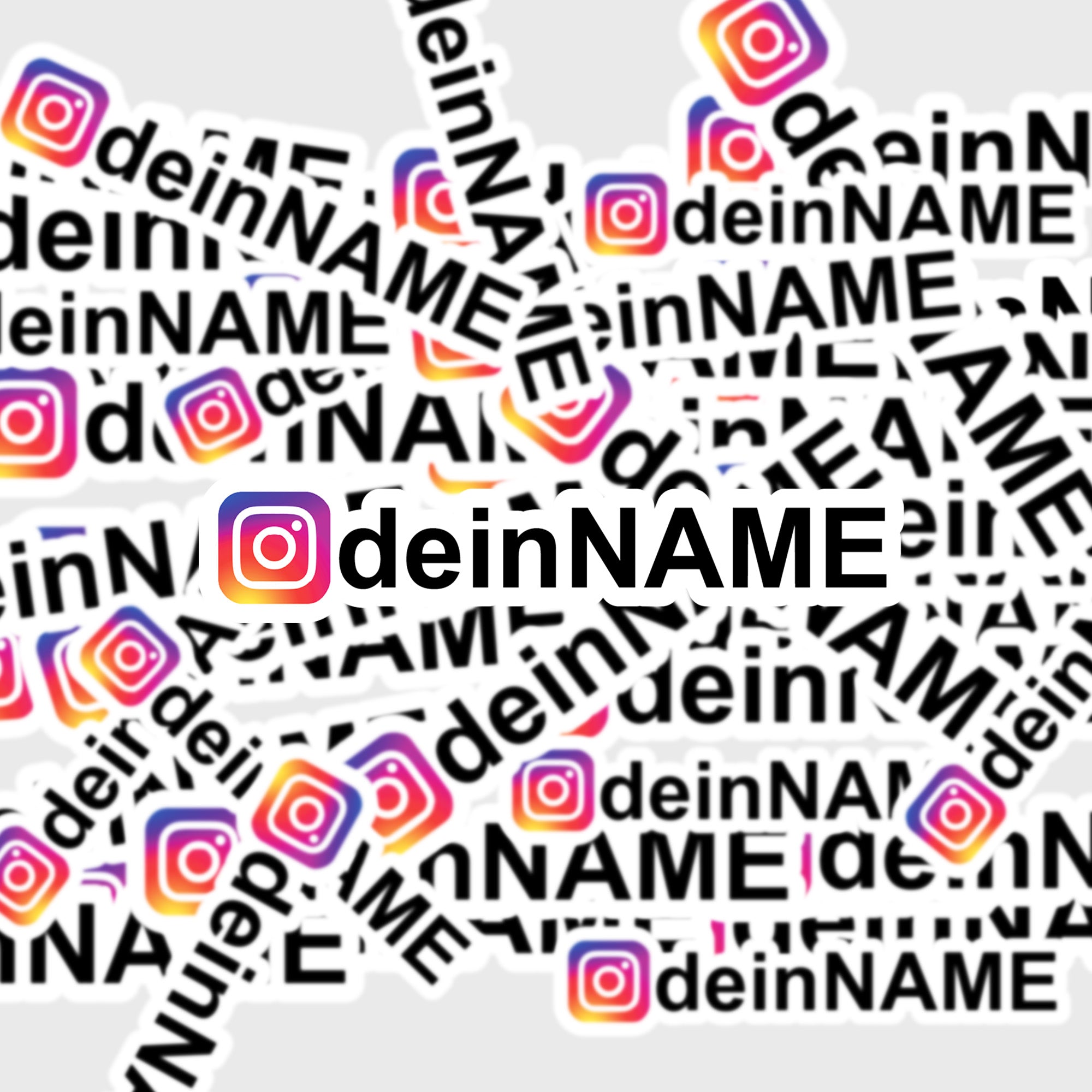 Social Media Instagram Namensaufkleber 10St. mit deinem Namen individualisiert